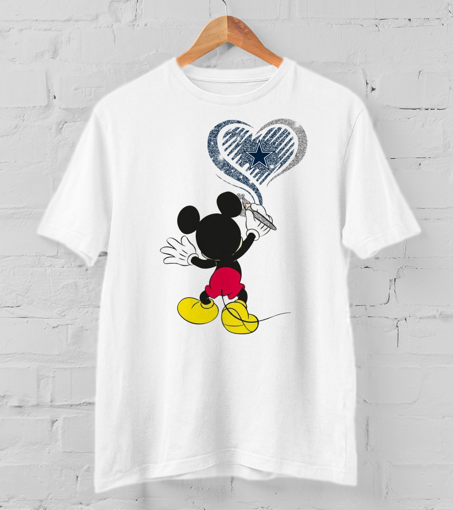 09-Dallas Cowboys Mickey Heart T-Shirt