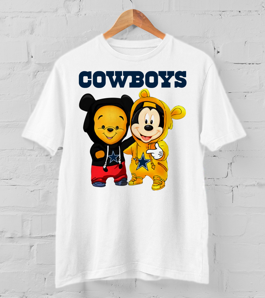 Cowboys Pooh Mickey Stars T-Shirt