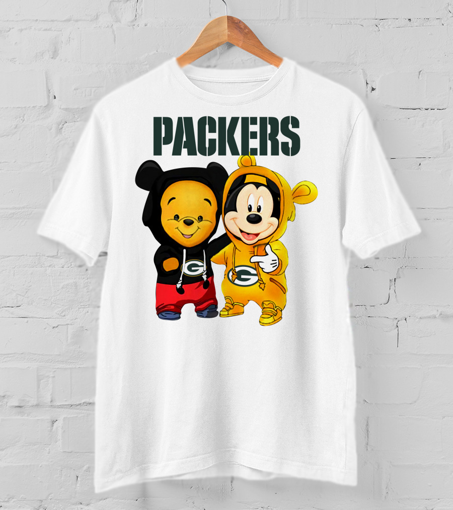 Packers Pooh-Mickey In Team Hoodies T-Shirt