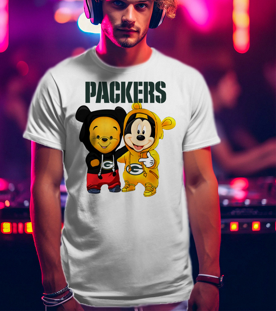 Packers Pooh-Mickey In Team Hoodies T-Shirt