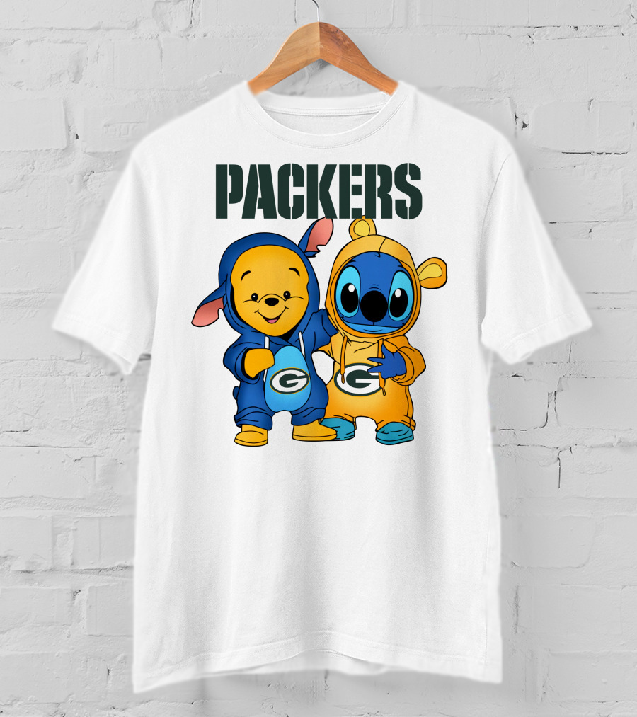 Packers Pooh Stitch Green Bay Collaboration T-Shirt