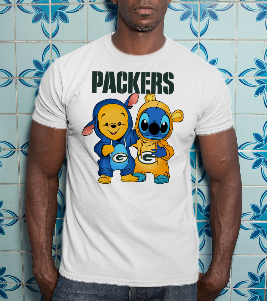 Packers Pooh Stitch Green Bay Collaboration T-Shirt