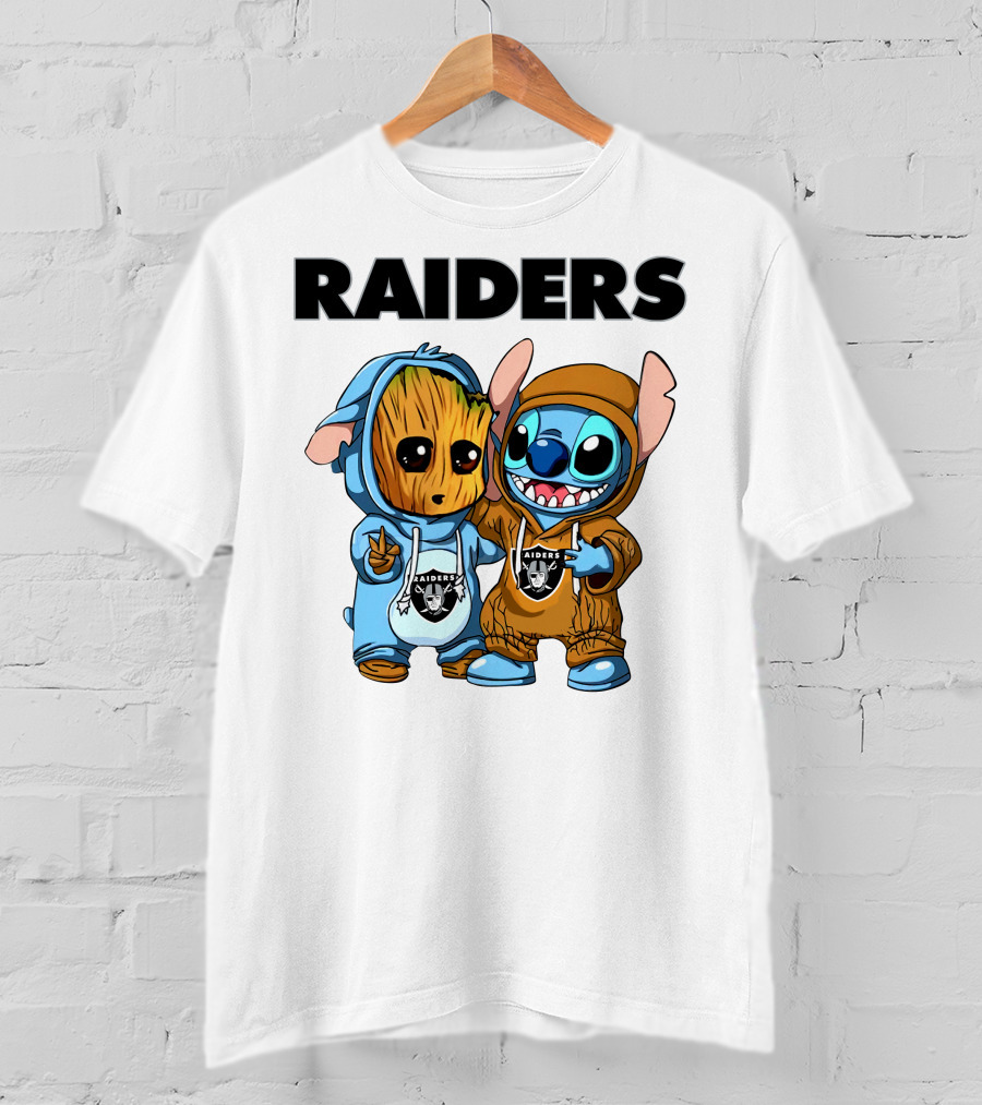 Raiders Groot And Stitch T-Shirt