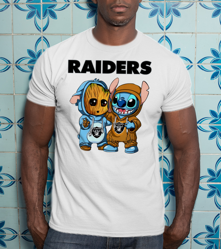 Raiders Groot And Stitch T-Shirt