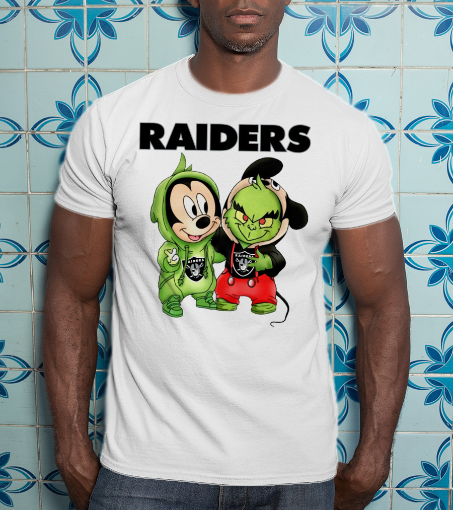 Mickey And Grinch Raiders Hoodie Cute Cartoon Characters T-Shirt