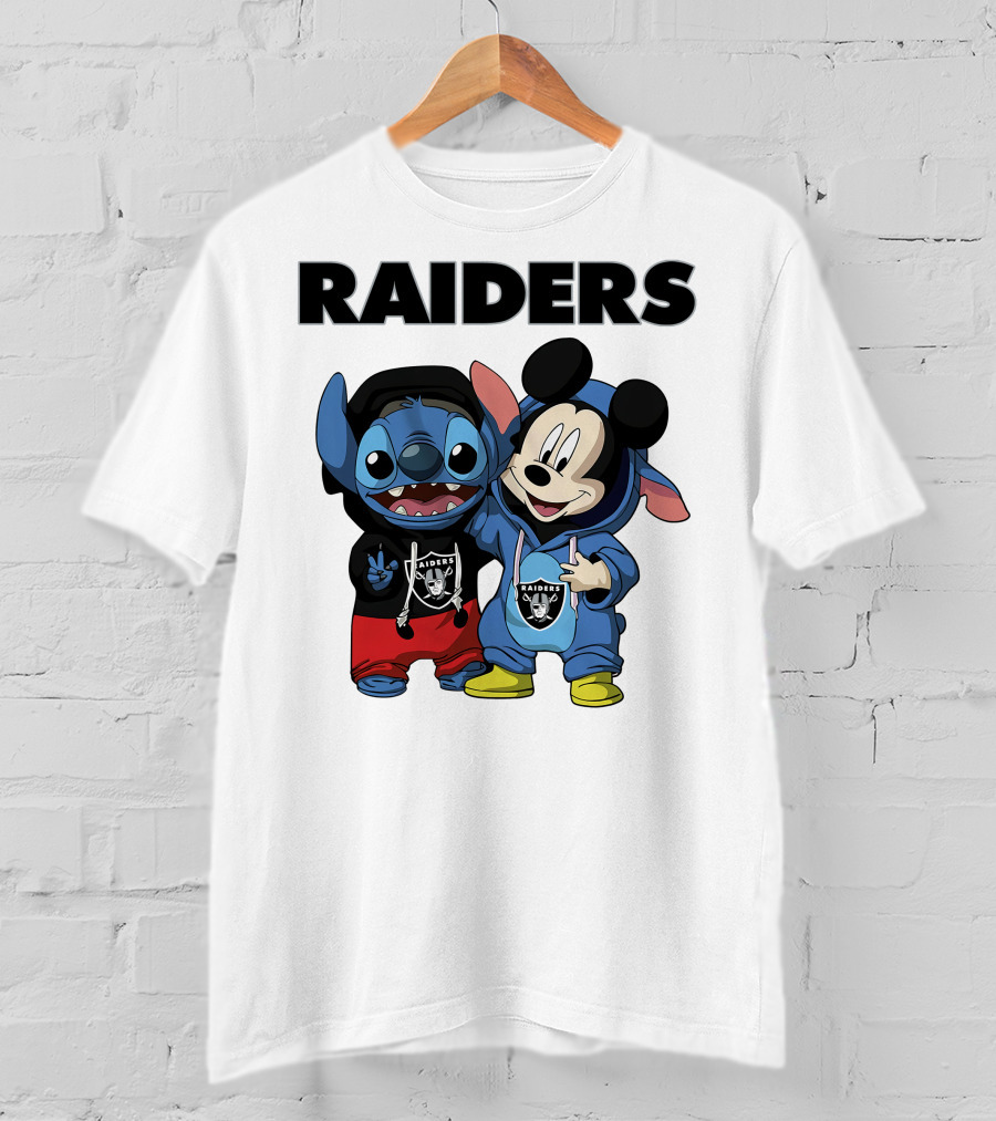 Stitch And Mickey Raiders Hoodie Duo T-Shirt
