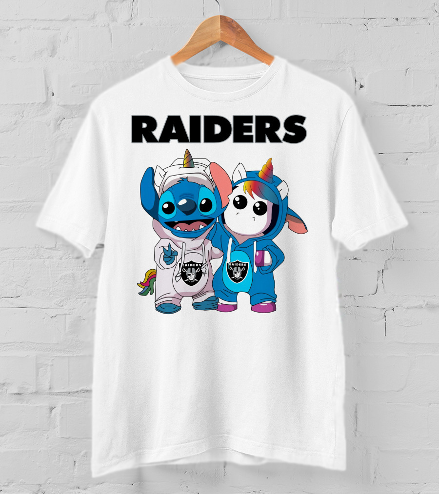 Raiders Stitch And Unicorn In Team Hoodies T-Shirt