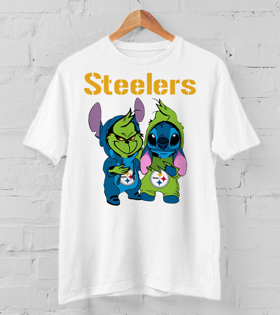 Grinch And Stitch Steelers Fans T-Shirt