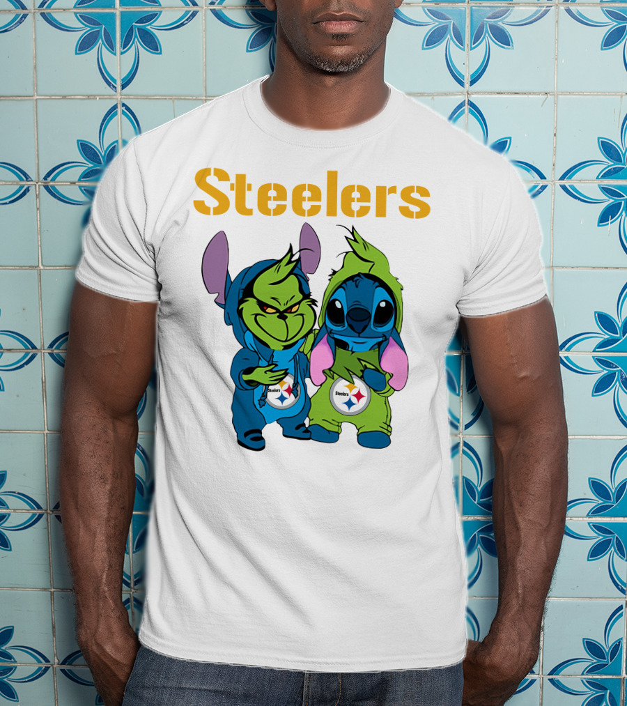 Grinch And Stitch Steelers Fans T-Shirt