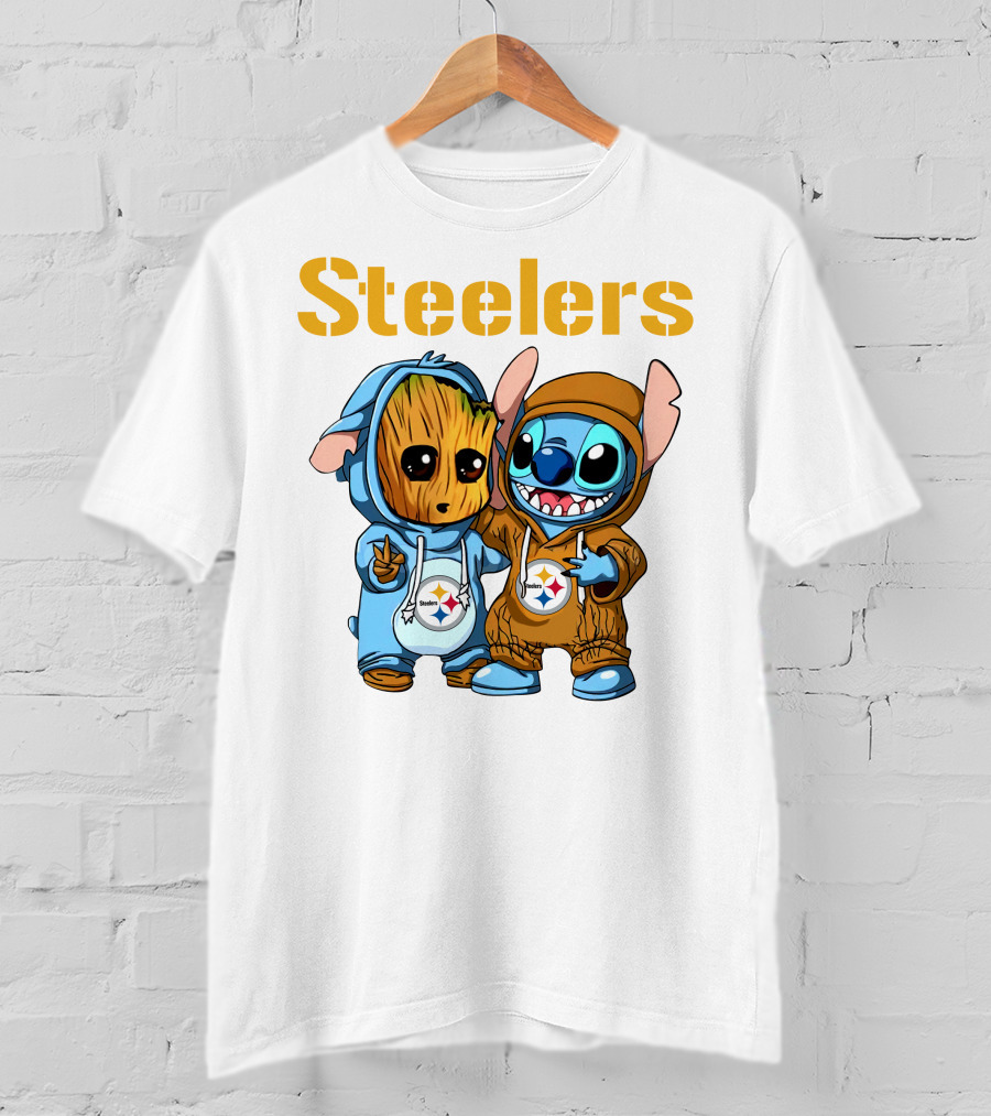 Steelers Groot And Stitch NFL25 Disney T-Shirt