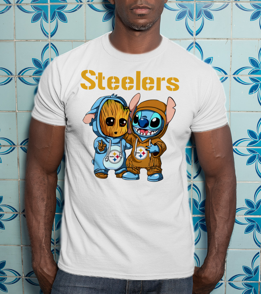 Steelers Groot And Stitch NFL25 Disney T-Shirt