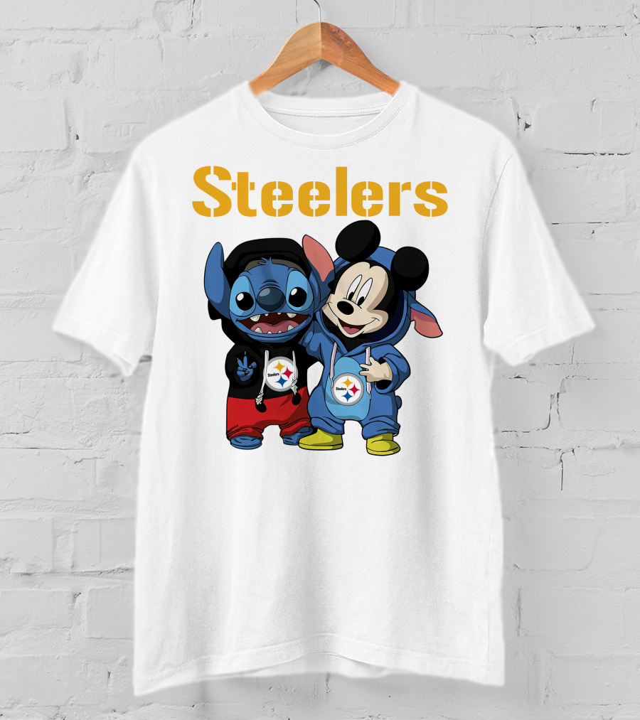 Steelers Stitch And Mickey T-Shirt