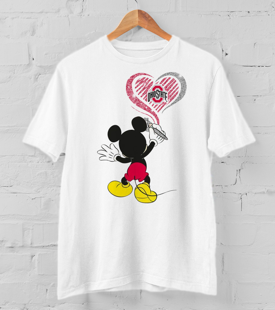 Mickey Mouse Ohio State Heart T-Shirt