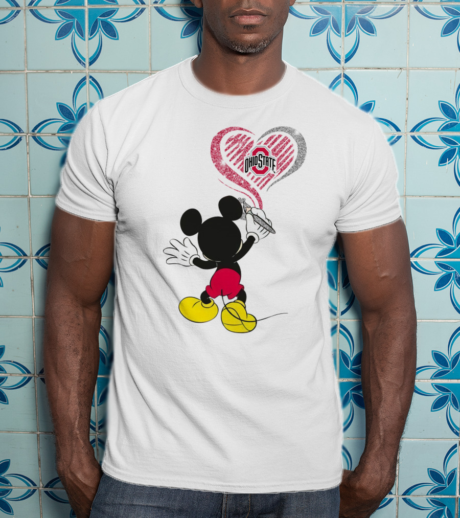 Mickey Mouse Ohio State Heart T-Shirt