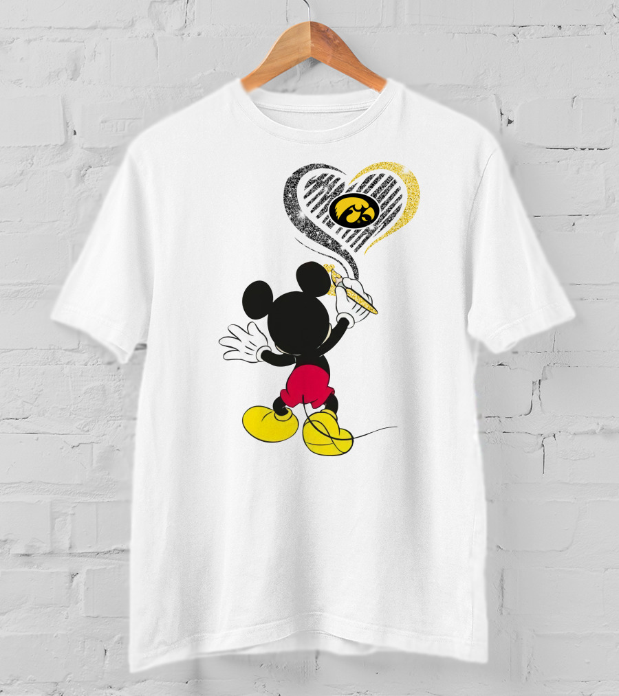 Mickey Mouse Iowa Hawkeyes Heart T-Shirt