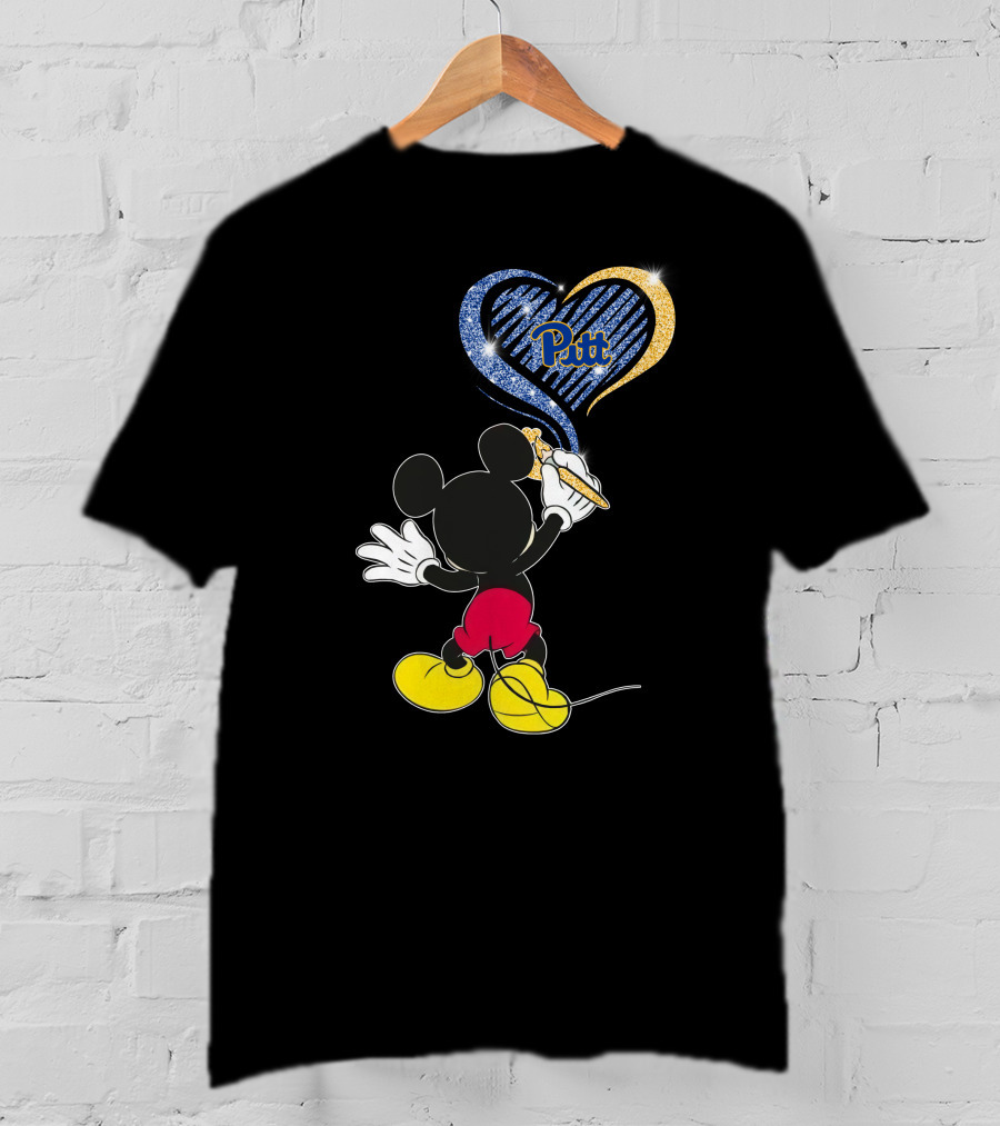 Mickey Pittsburgh Panthers Heart Pitt T-Shirt