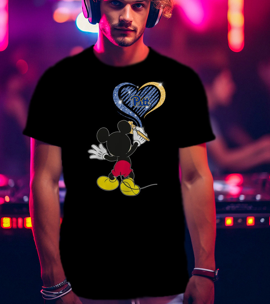 Mickey Pittsburgh Panthers Heart Pitt T-Shirt