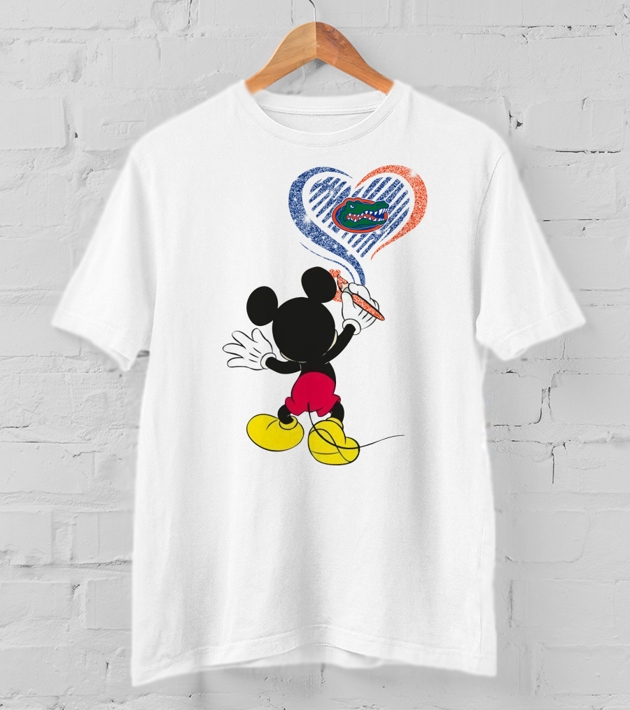 Mickey Painting Florida Gators Heart T-Shirt