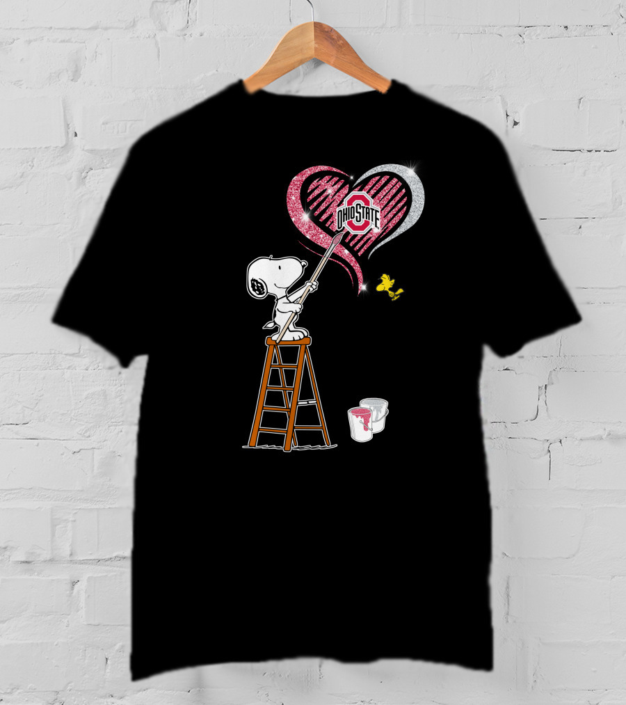 Ohio State Snoopy Heart Painting T-Shirt