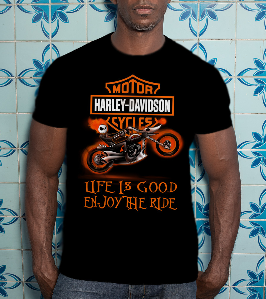 Harley Davidson Motorcycles Life Is Good Enjoy The Ride Jack O'lantern T-Shirt