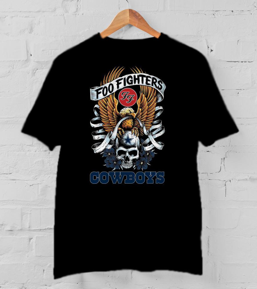 Foo Fighters FF Eagle Skull Star Cowboys T-Shirt