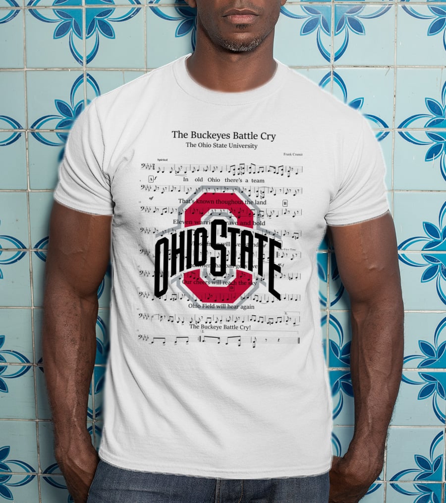 The Buckeyes Battle Cry Ohio State University Sheet Music T-Shirt