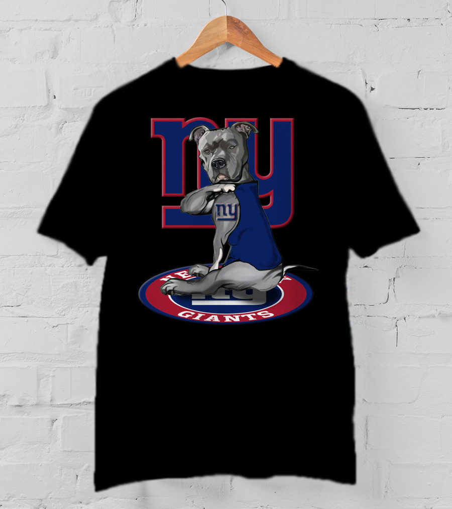 NY Giants Football Dog Mascot 21 Blue And Red T-Shirt
