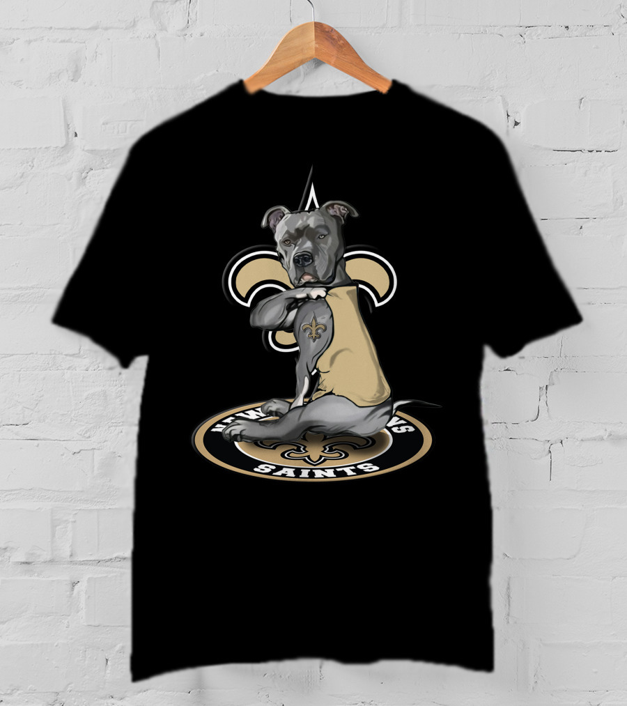 New Orleans Saints Dog With Fleur-de-Lis Tattoo 20 T-Shirt