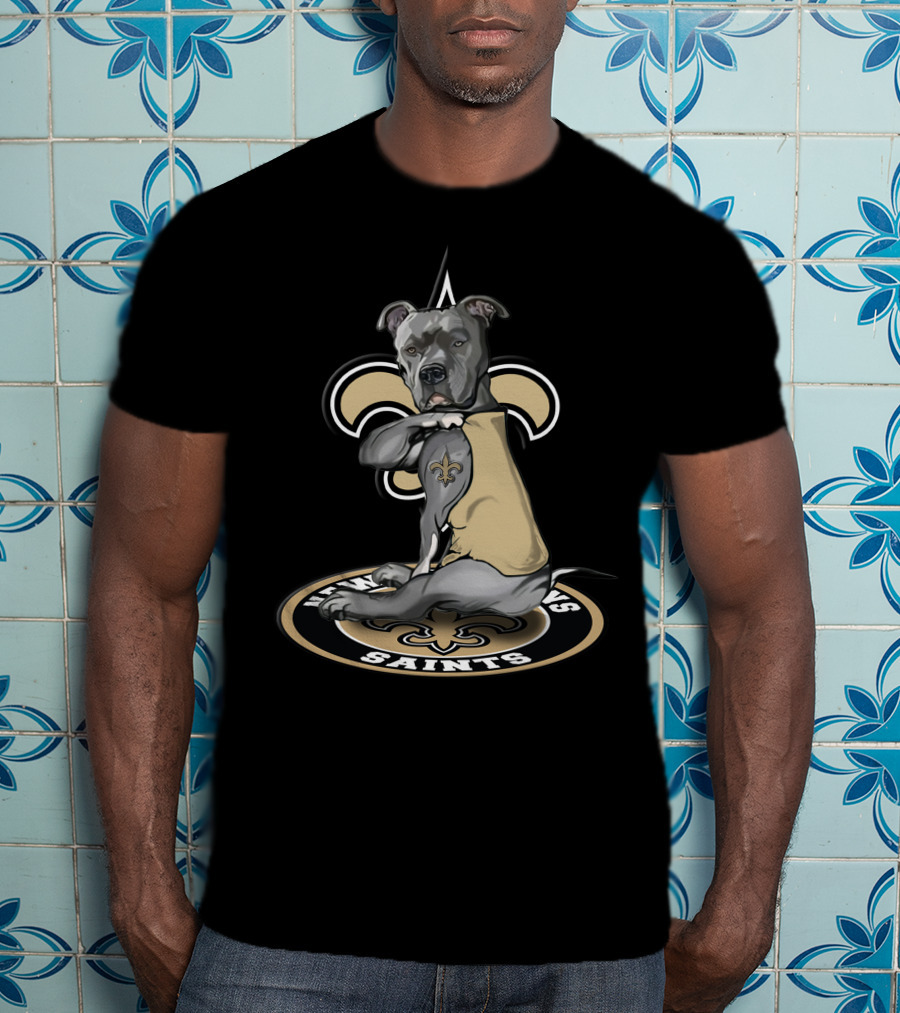 New Orleans Saints Dog With Fleur-de-Lis Tattoo 20 T-Shirt