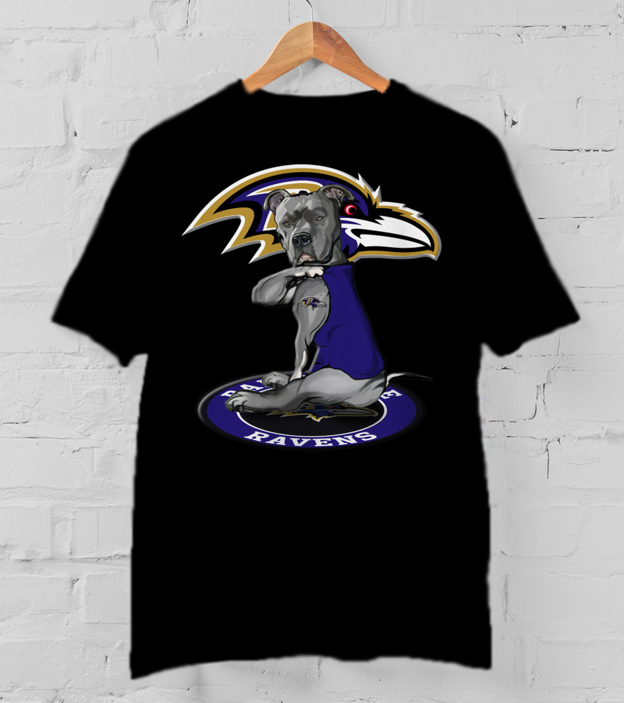 Baltimore Ravens Dog With Team T-Shirt