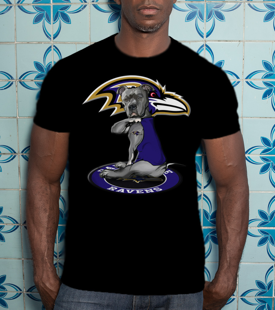 Baltimore Ravens Dog With Team T-Shirt