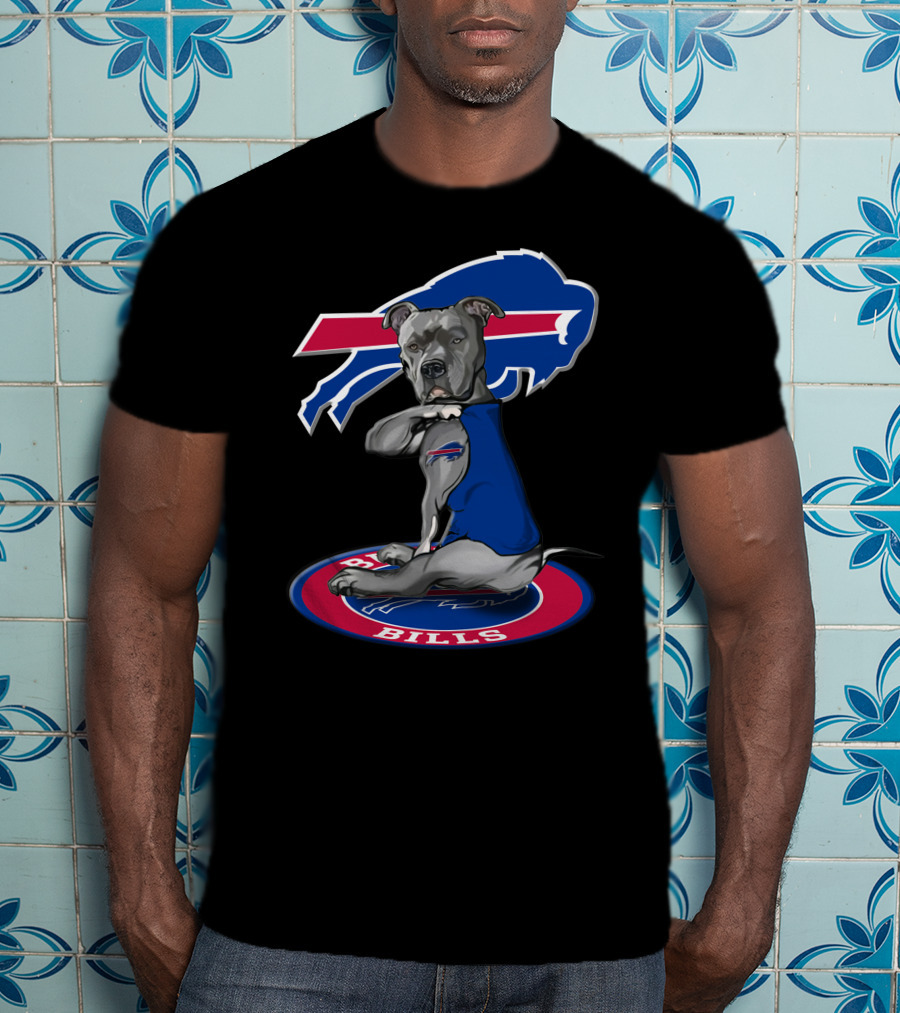 Buffalo Bills Dog With Team Logo And Colors T-Shirt