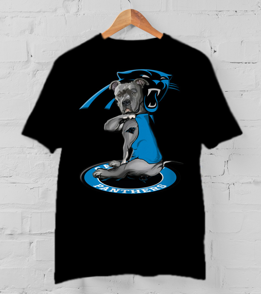 Carolina Panthers Dog With Team Logo In Blue Vest T-Shirt