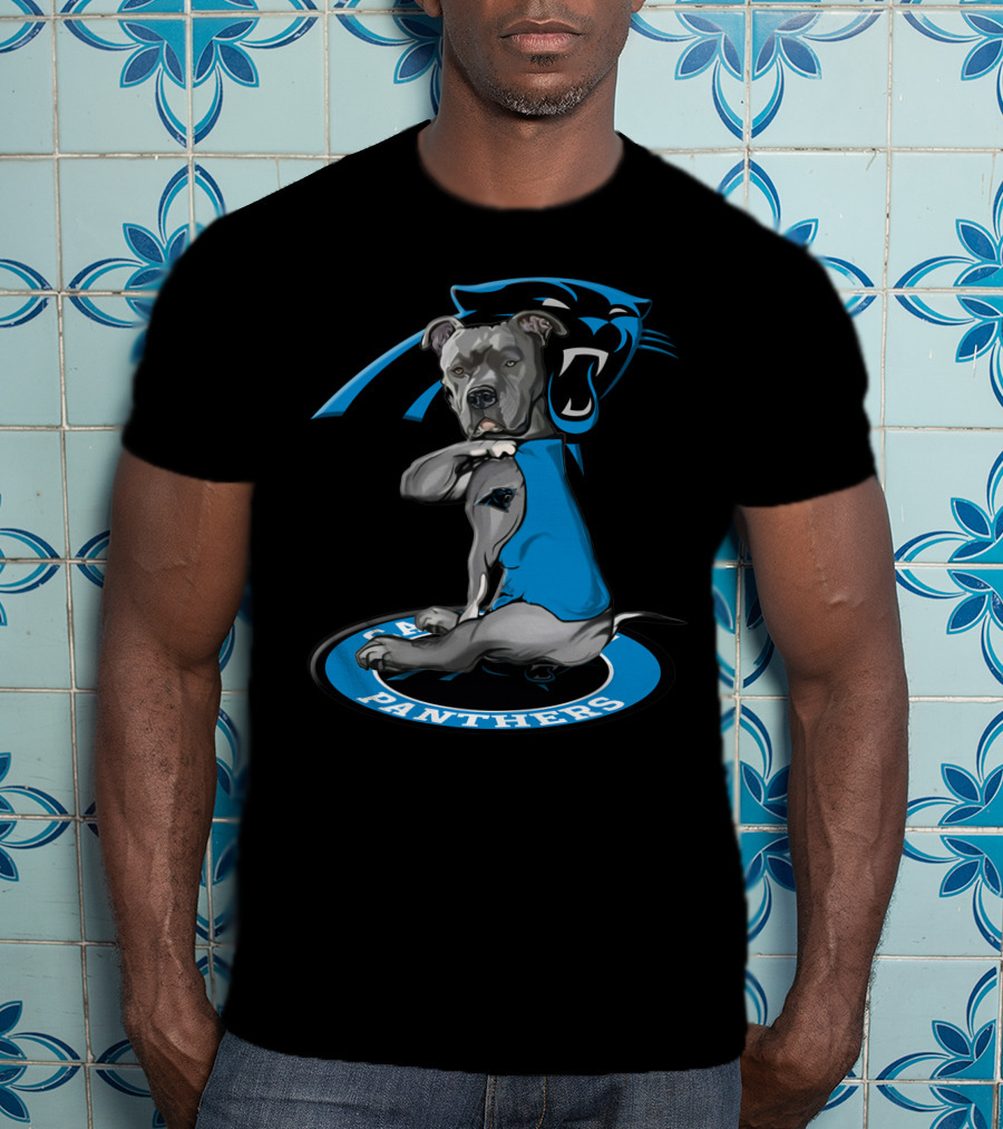 Carolina Panthers Dog With Team Logo In Blue Vest T-Shirt