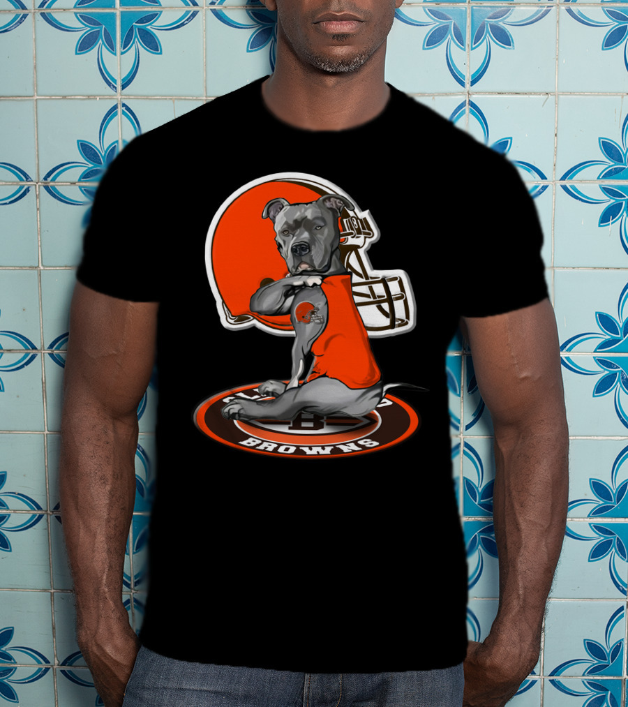 Cleveland Browns Dog Mascot With Helmet And Team T-Shirt
