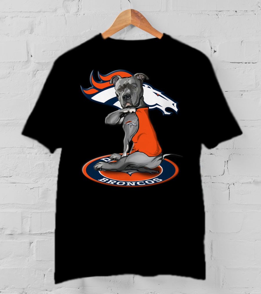 Denver Broncos Dog With Team T-Shirt