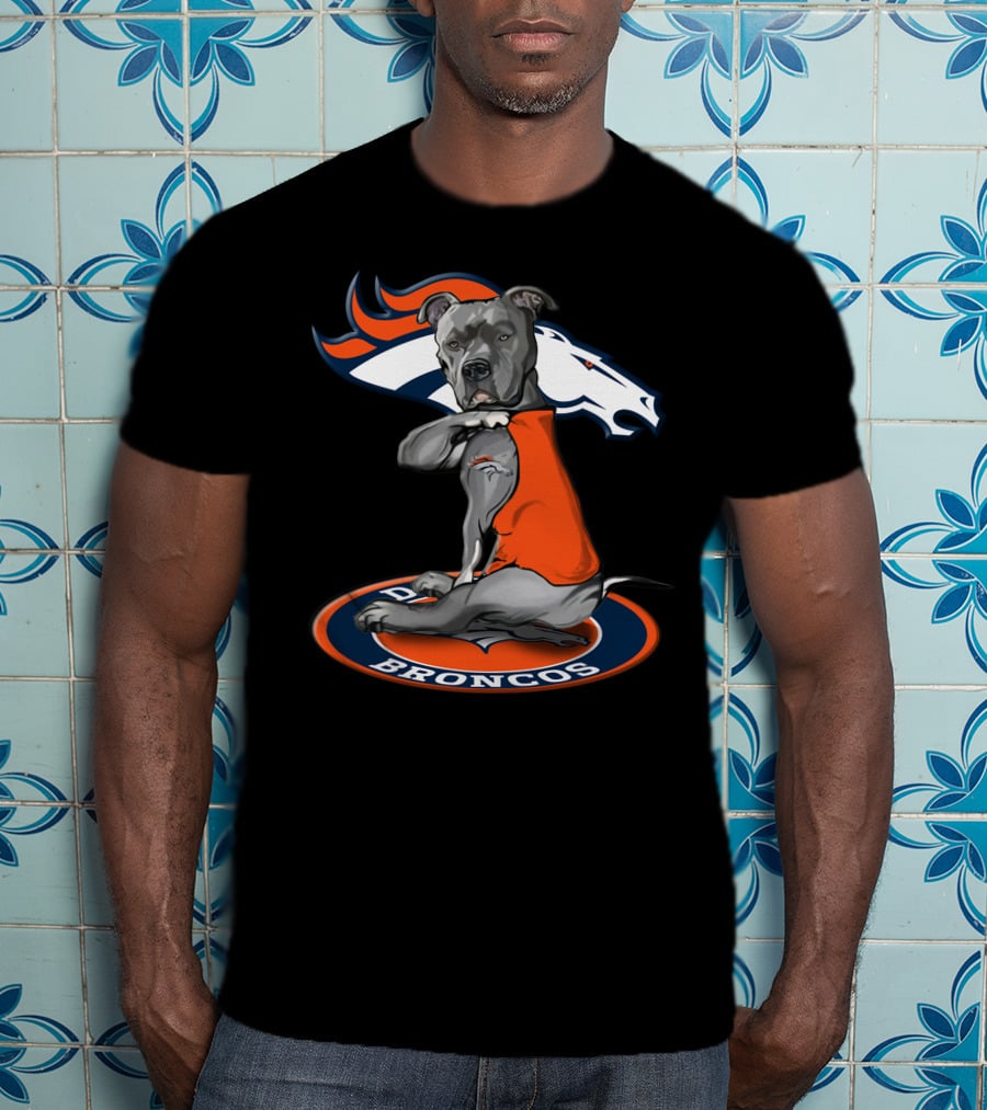Denver Broncos Dog With Team T-Shirt