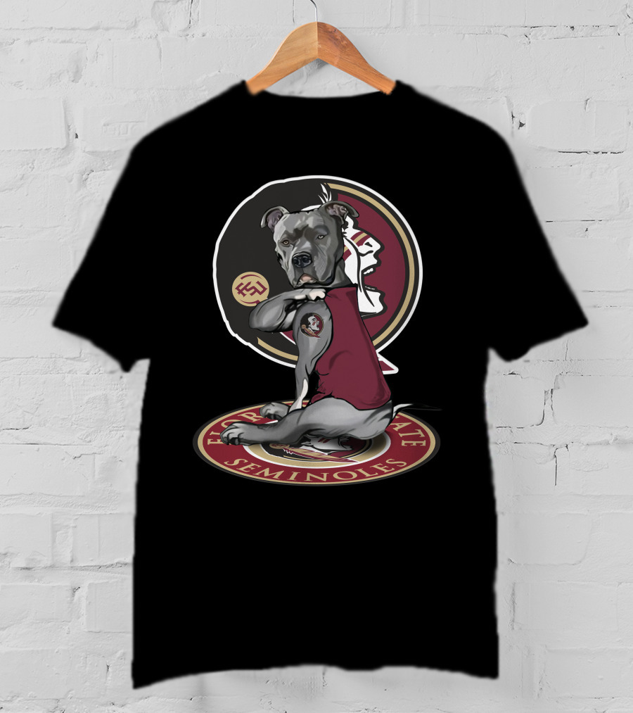 Florida State Seminoles Dog With Logo And Tattoo T-Shirt