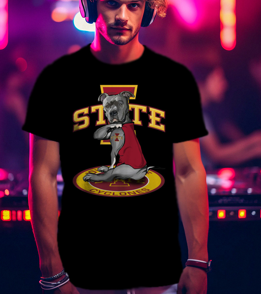 Iowa State Cyclones Dog Mascot With State T-Shirt