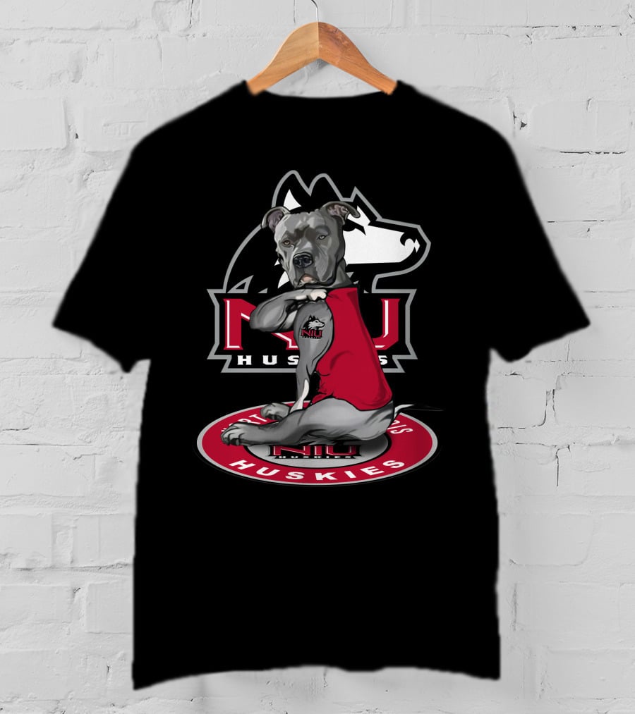 Niu Huskies Northern Illinois University Dog In Red Vest T-Shirt