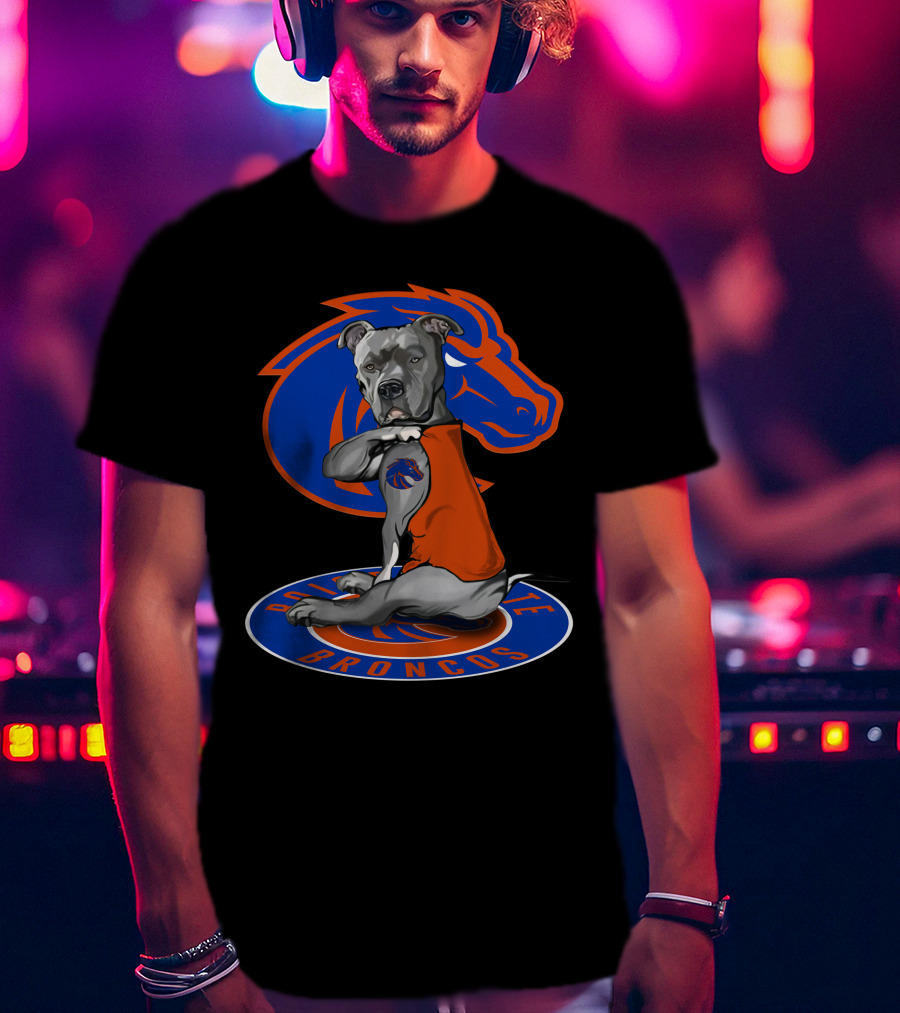 Boise State Broncos 23 Bulldog With Bronco Tattoo T-Shirt