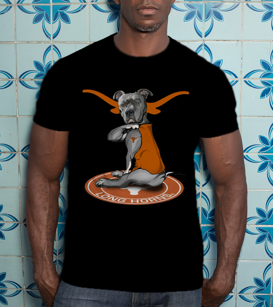 Texas Longhorns With Orange Longhorns Dog Logo And Orange Vest T-Shirt