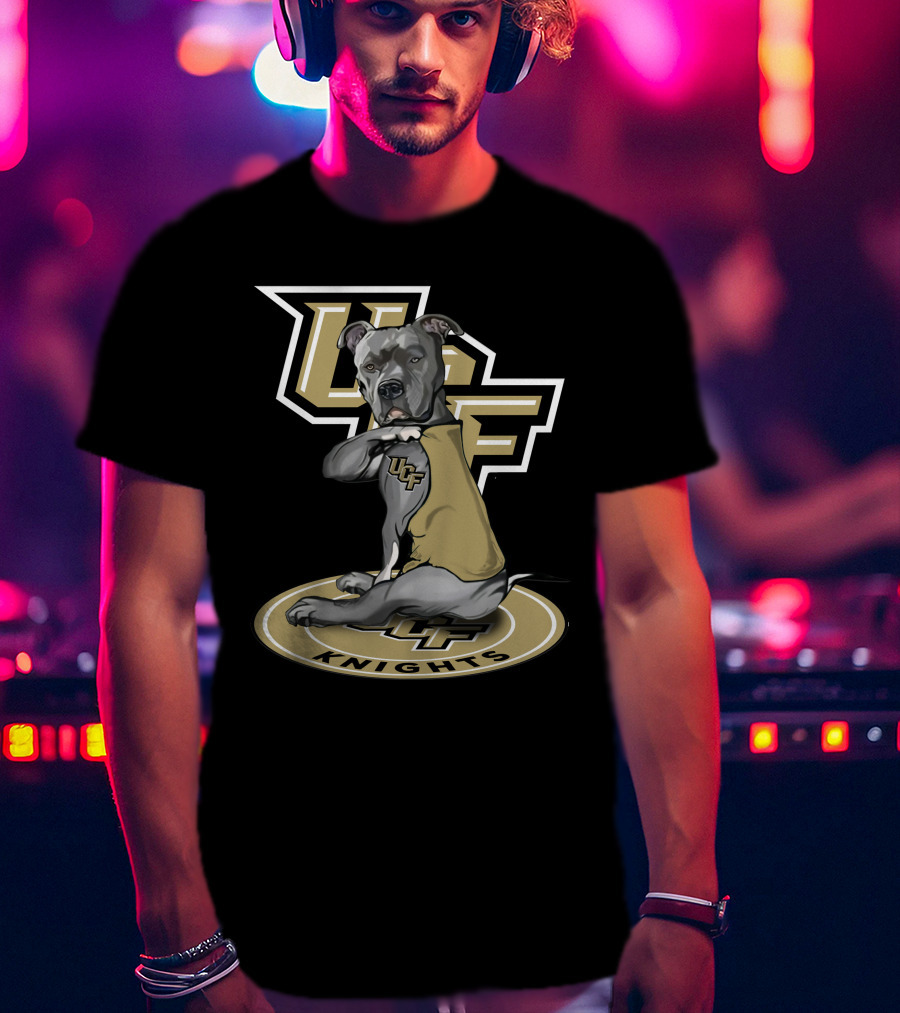 Ucf Knights Mascot Dog With Ucf T-Shirt