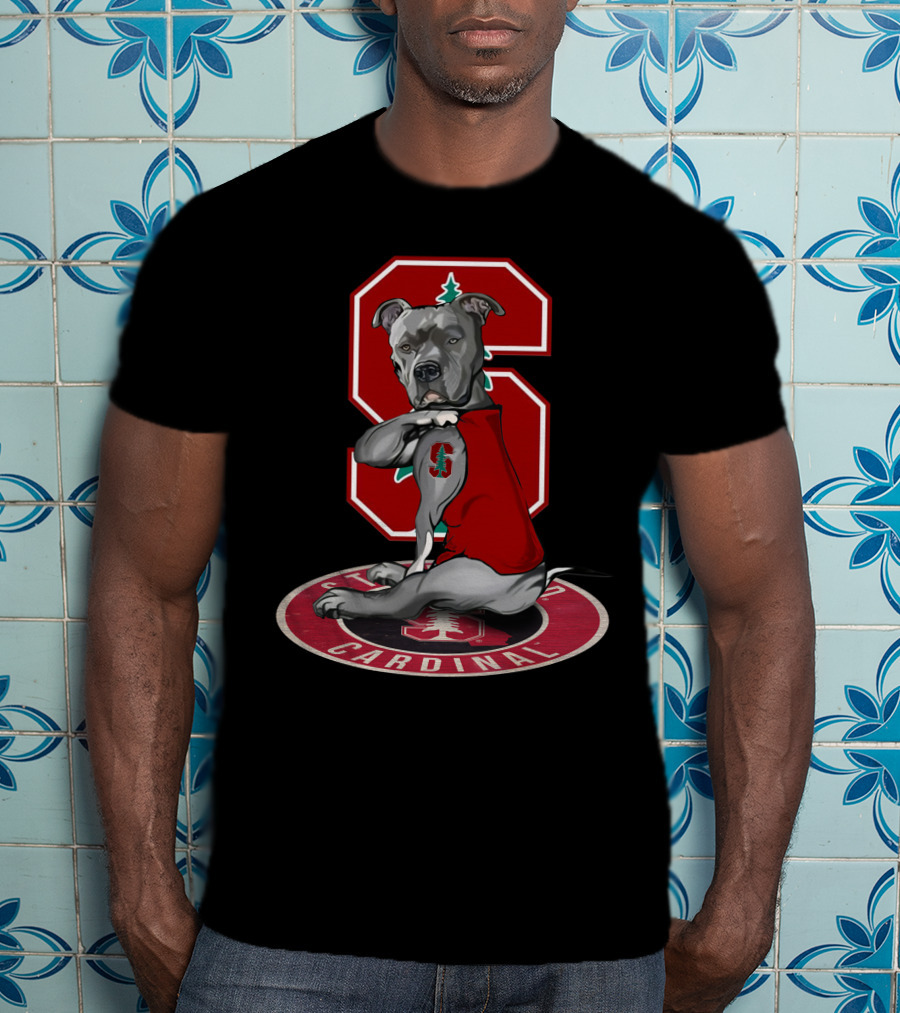 Stanford Cardinal Dog Mascot With Block S T-Shirt
