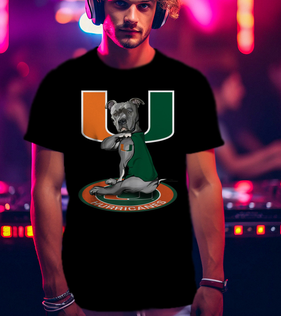Miami Hurricanes Dog Mascot With U T-Shirt