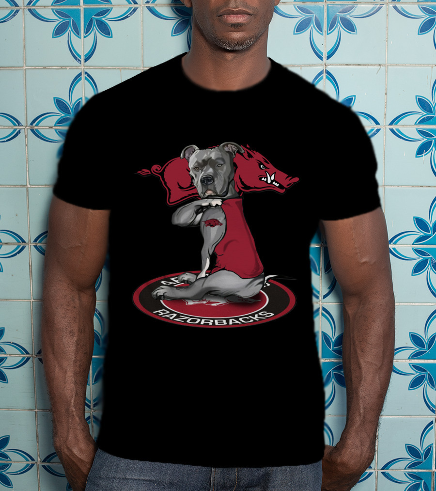 Arkansas Razorbacks Dog With Hog And Razorbacks T-Shirt
