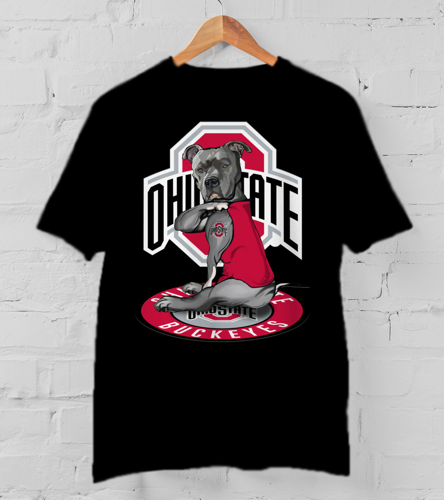 Ohio State Buckeyes Dog In Red Vest T-Shirt