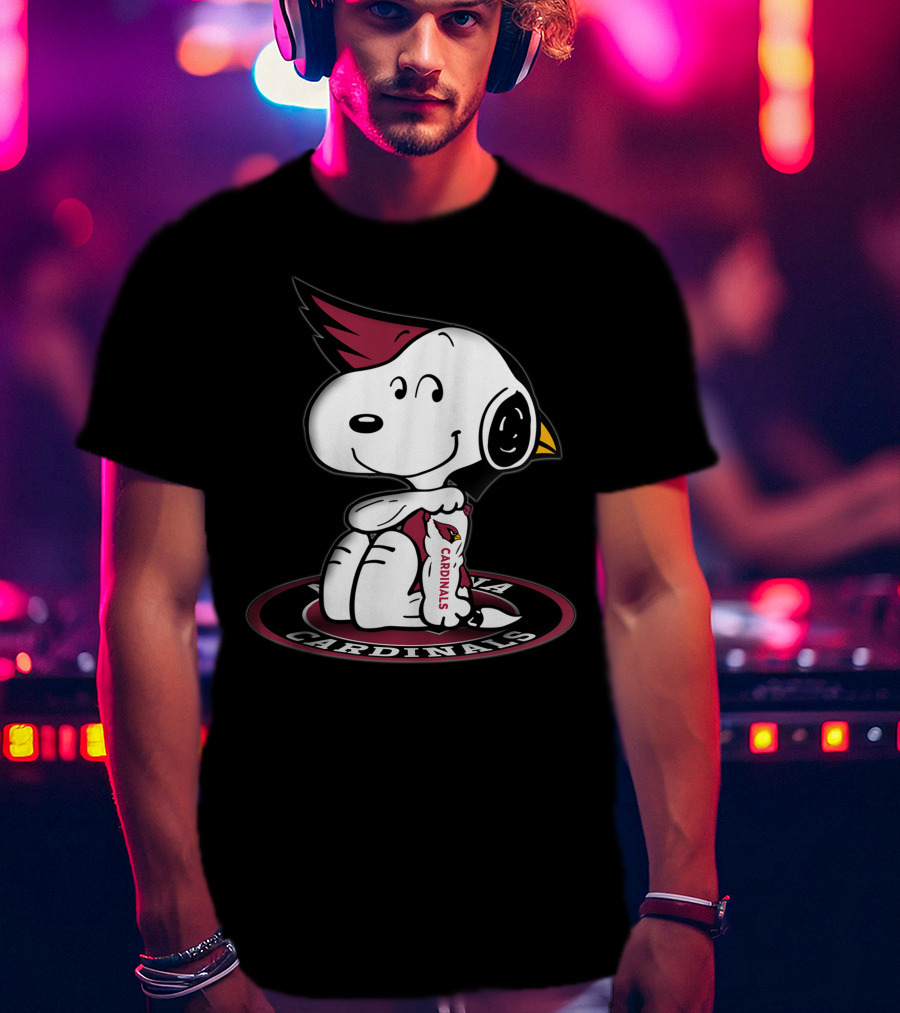 Arizona Cardinals Snoopy Peanuts Nfl Logo Mashup T-Shirt