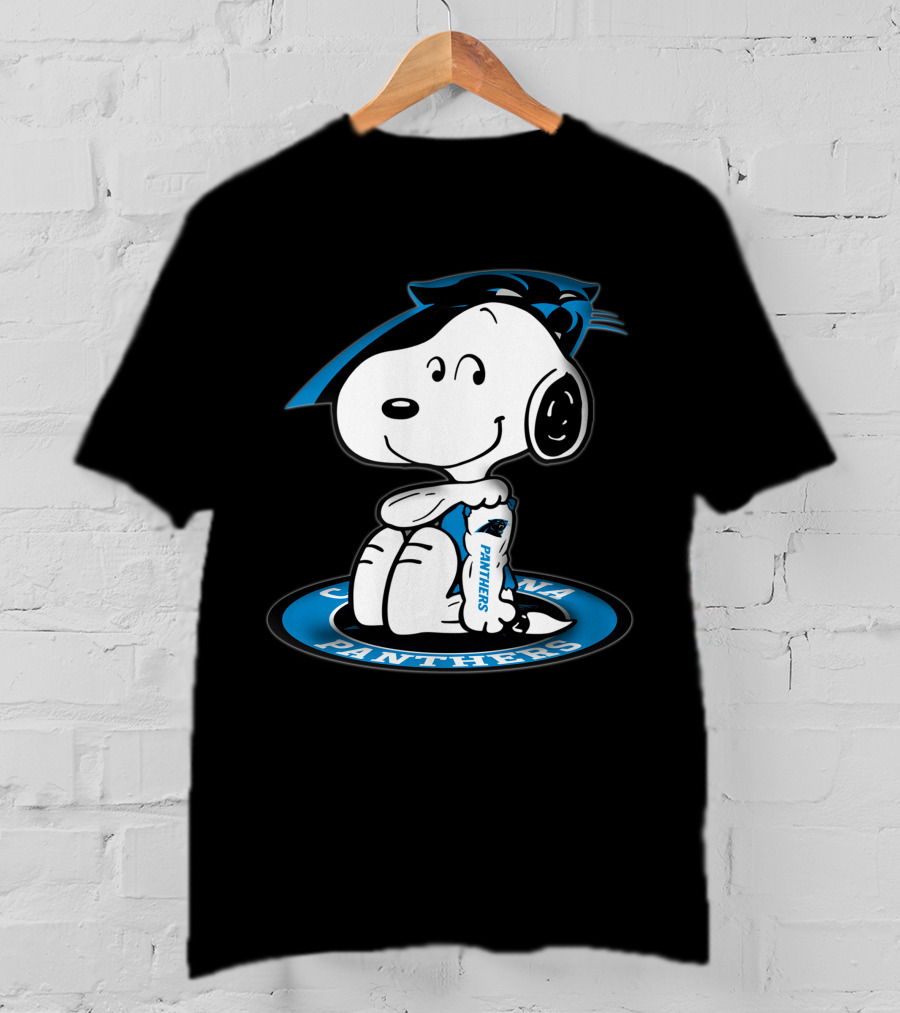 Snoopy Carolina Panthers Blue Football Fan T-Shirt