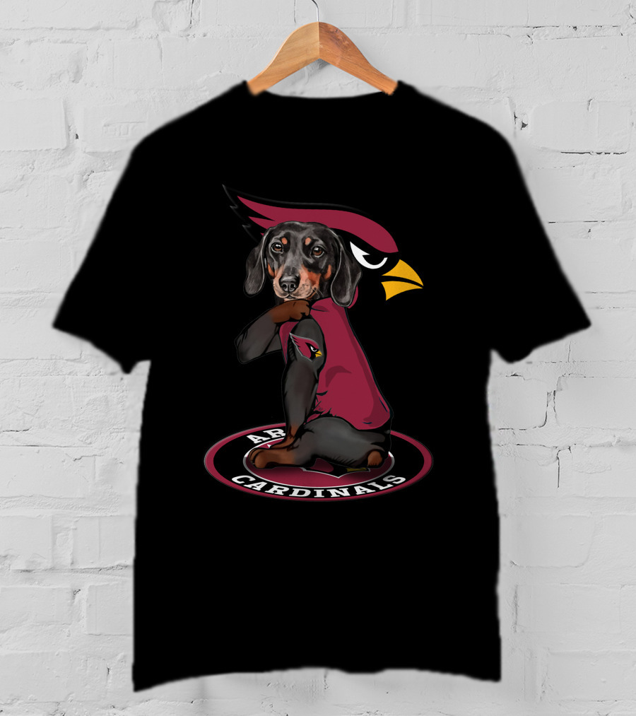 Arizona Cardinals Dog Wearing Team Logo Football Mascot T-Shirt